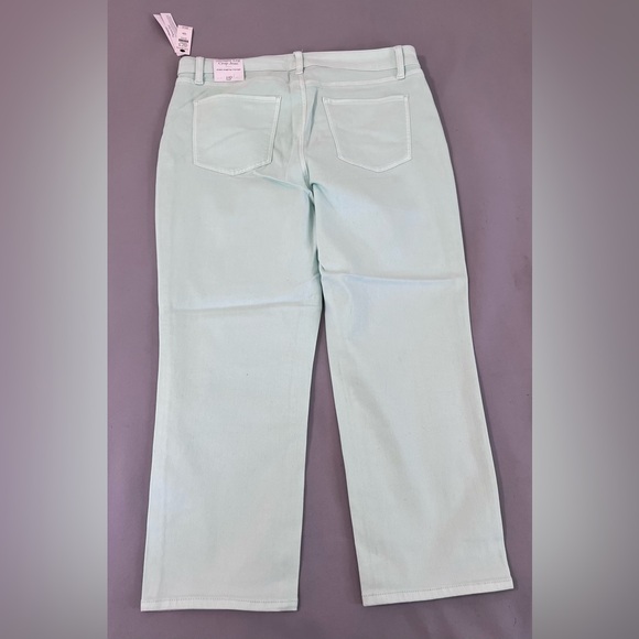 NWT‎ Talbots STRAIGHT LEG CROP JEANS - Size 12 Light Green - Picture 10 of 13